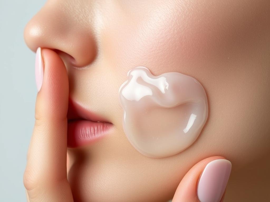 Person applying hydrating overnight mask to face